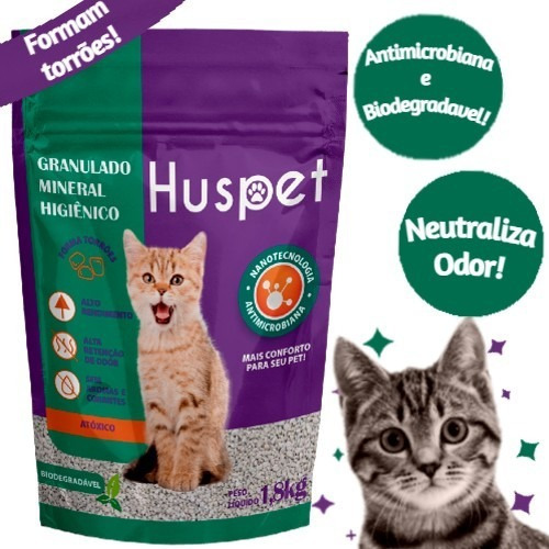 Granulado Higiênico P/ Gatos Biodegradável Descarta No Vaso x 1.8kg de peso neto