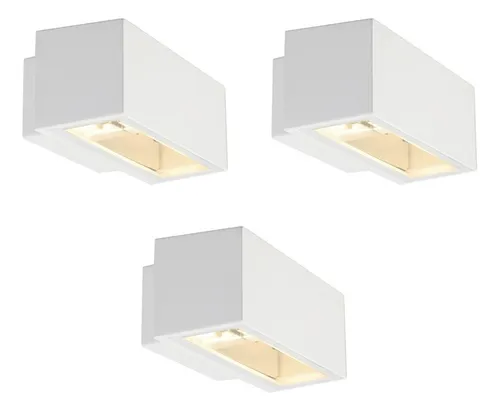 Pack X 3 Luminaria Aplique Exterior Bidireccional E27 Unilux Estructura Blanco