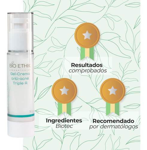 Bio Ethik Gel Crema Acne Triple A 50gr Anti Acne Todo Tipo De Piel Día/noche