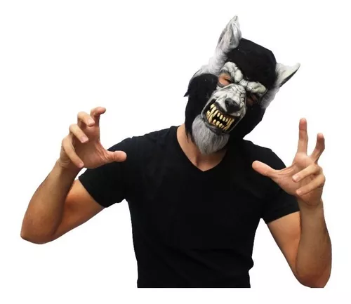 Máscara Lobo Salvaje Agresivo Látex Halloween Mll01