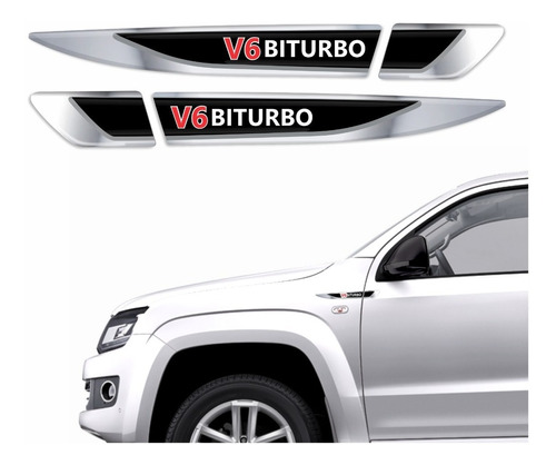 Emblemas Paralama Porta Volkswagen Amarok V6 Biturbo Res40