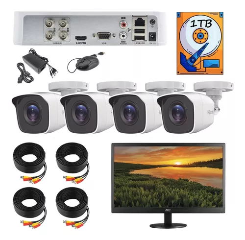 Kit Video Vigilancia Cámaras Hd 720 Monitor 16'' 1tb