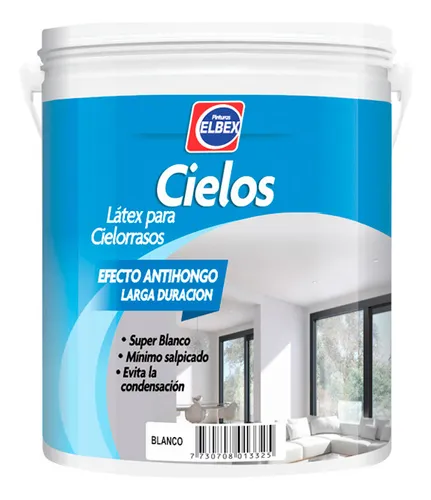 Cielo Raso Antihongos Blanco 20lts Elbex H Y T Acabado Mate