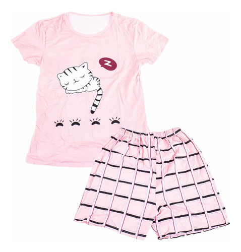 Pijama Mujer Verano Otoño Primavera Short Polera Algodón