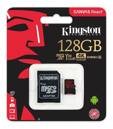 Memoria Microsd 128gb Kingston U3 4k Gopro Camara Celular