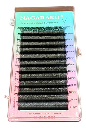 Extensiones de pestañas Nagaraku YY color negro con curvatura de tipo D x unidad