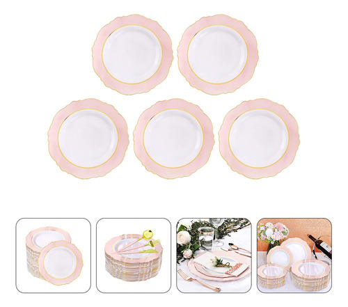 Platos De Plástico Con Flores Para Fiestas Y Postres, Bodas,