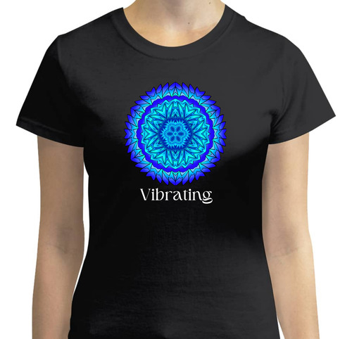 Playera Mandala Azul Vibrando - Meditación - Moda