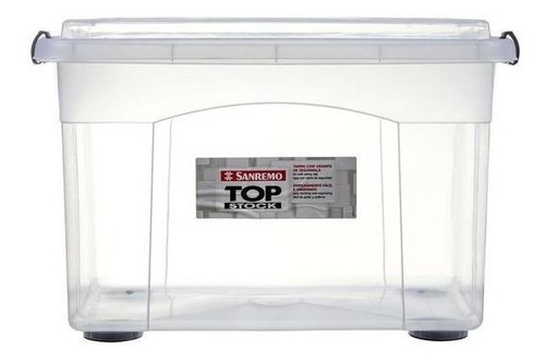 Caixa Organizadora Plastica 56,1 L Transparente Sanremo