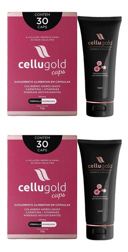 Kit 2 Cellugold Caps E 2 Cellugold Creme Combate A Celulite