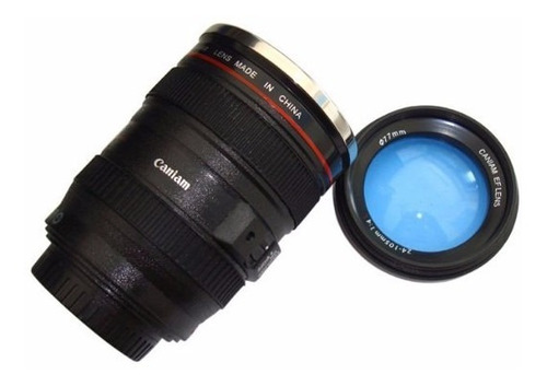 Imagen 6 de 6 de Tazon Mug Tipo Lente De Camara Fotografica De Aluminio