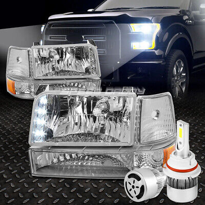 Chrome Led Headlight+amber Corner+white Led 9007 Hid+fan Zzf