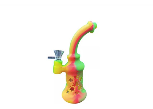 Ice Bong Con Agua De Colores Vidrio Y Silicon