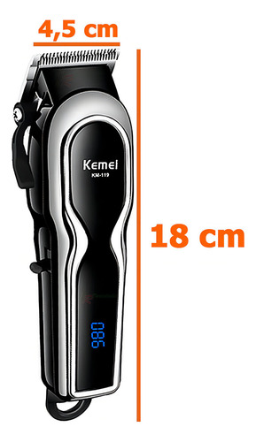 Kit Profissional Kemei Km-119 Barbeiro +km9163 Detalhe 127/220V