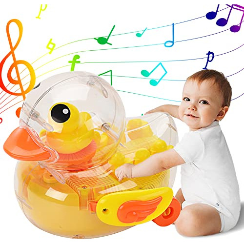 Juguete Musical De Pato Gateador Sonidos Y Luces Bebés...