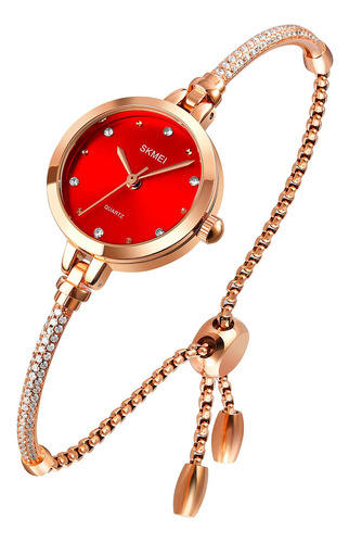 Reloj De Mujer Impermeable De Cuarzo Con Diamantes Oro Rosa