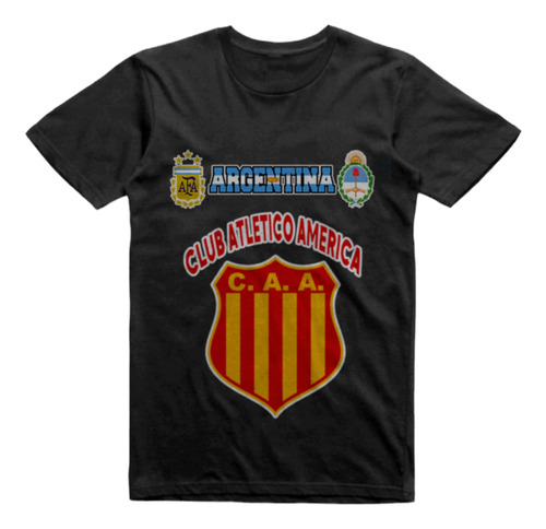 Remera Algodon Negra America General San Martin