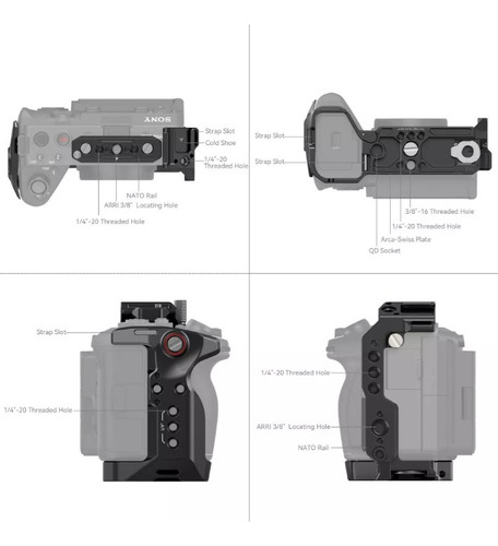 Cage Smallrig Em Aluminio Para Sony Fx30 E Fx3 Nato Rail