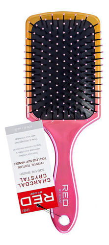 Cepillo De Pelo Cristal De Carbon Cuadrado Kiss Color Rosa