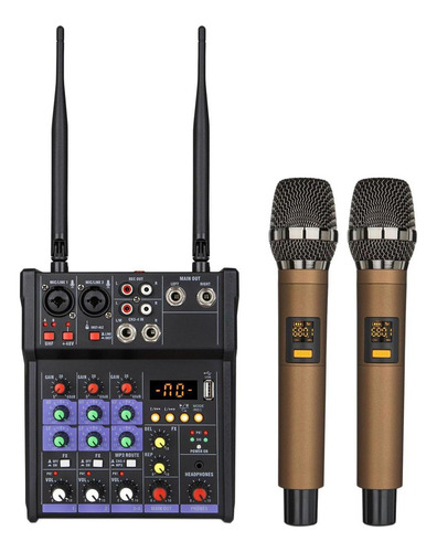 Consola Mezcladora De Audio De 4 Canales Micrófonos De 2