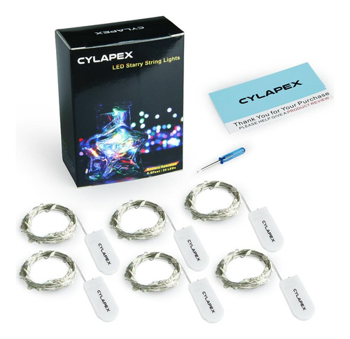 Juego De 6 Guirnaldas De Luces Multicolores Cylapex Con Pila