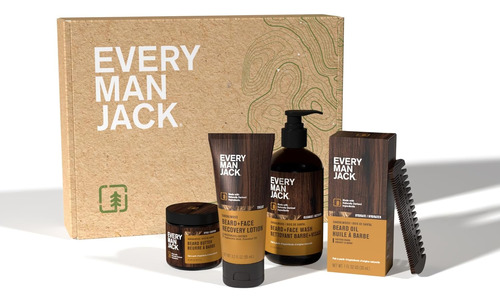 Every Man Jack Juego De Barba De Sándalo Para Hombre