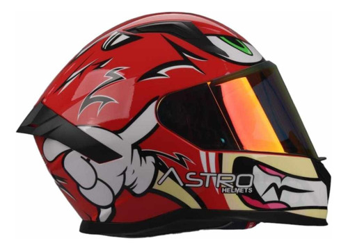 Casco Moto Astro Helmets Speed Rojo Con Doble Mica Y Ece2206