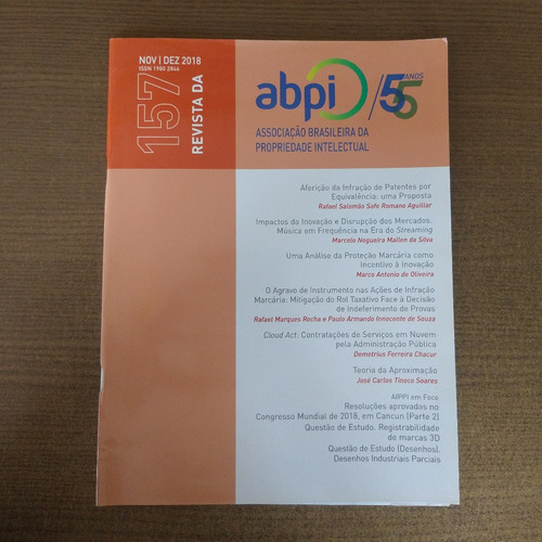 Revista Da Abpi Nº 157 Nov/dez De 2018 (Usado)