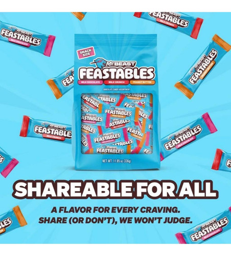 Mr Beast Feastables Bolsa De Chocolates Mini Varios Sabores