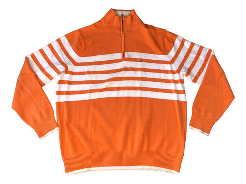 Sweater Medio Cierre Tommy Hilfiger Naranja