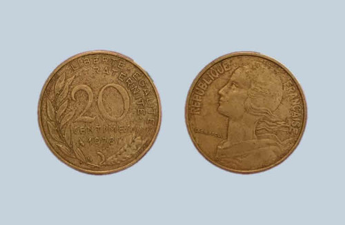 Moneda Francesa Año 1973 20 Centimes