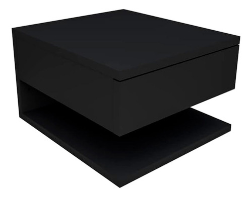 Mesa De Luz Flotante Con Cajon Estilo Nordica Color Negro Muebles Web