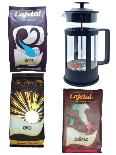 Cafetera Francesa Oroley 350 Cc + 3 Cafés De Especialidad 