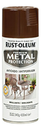 Pintura Aerosol Antióxido Metal Protection 340 Gr Rust Oleum Color Marrón Cuero Brillante