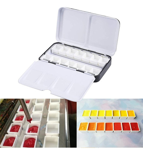 Paleta De Acuarela Bandeja De Pintura Vacía, Estuche De