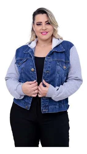 Jaqueta com manga de moletom cheap feminina