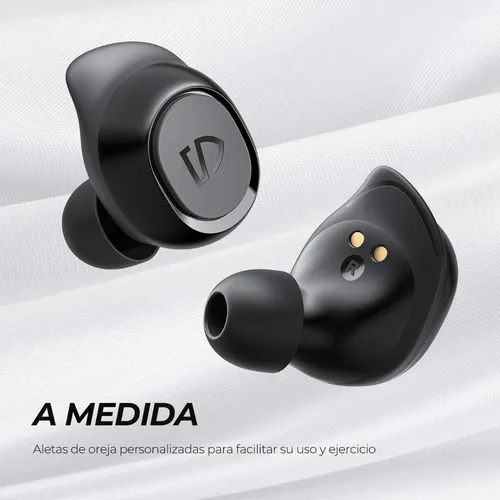 Auricular in-ear gamer inalámbrico Soundpeats Sport TrueFree 2 negro con luz LED