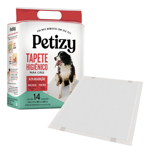 Tapete Higiênico 60x60 14un Descartável Cachorro - Branco