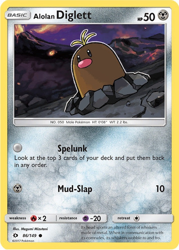 Cartas Pokemon  Alolan Diglett 86/149 Reverse Sum