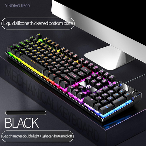 Teclado Mecánico Para Juegos Con Cable, Rgb Retroiluminado