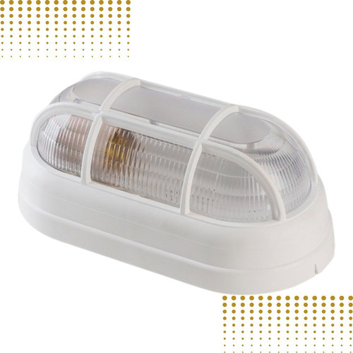 Luminária Arandela Tartaruga OPL externa com grade E27 branca