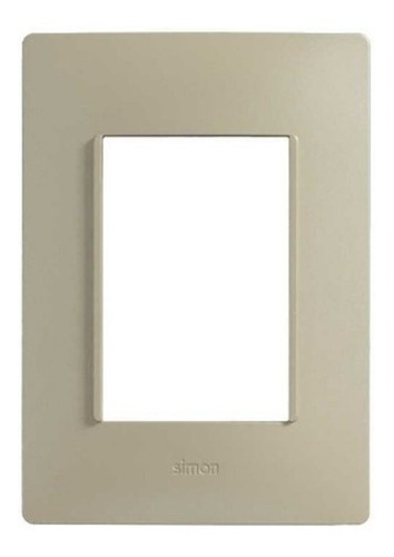 Placa 3 Módulos Oro Blanco Con Soporte Color Blanco Simon 26