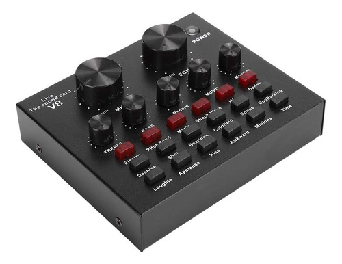 Mezcladora De Audio Con Tarjeta De Sonido V8s Para Podcast