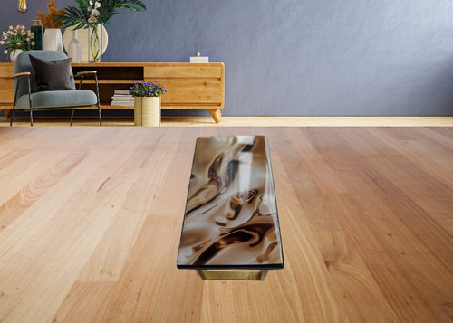 Mesa De Centro Para Sala Dorado Oscuro