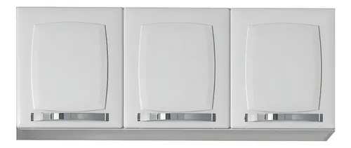 Armário De​ Cozinha Rose 3 Portas Aéreo Suspenso Aço Itatiaia Branco