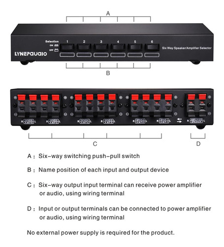 Interruptor Seletor - Estéreo De 6 Interruptor De