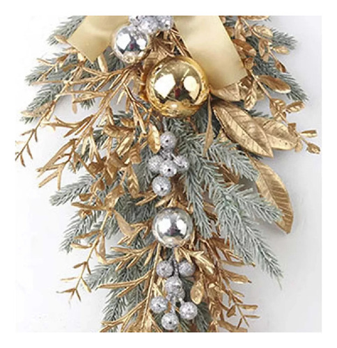 Para Corona Navidad Para Puerta Principal, Corona Dorada