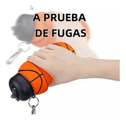 Botella Plegable Balón De Básquet Color Naranja