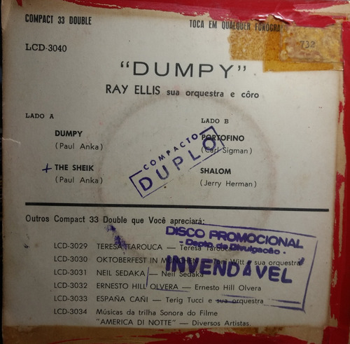 Compacto - Ray Ellis / Dumpy / R C A - Victor / 1962 (Usado)