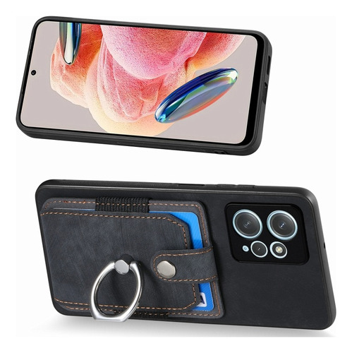 Funda Para Xiaomi Ring Card Leather + Cristal Templado 9d
